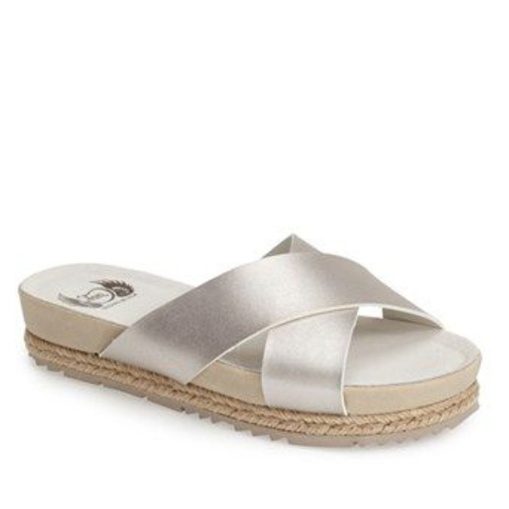 GUC Women's Vegan Von Dutch Crossover Espadrille Platform Slide Sandals - Size 9